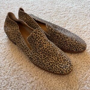 Lucky Brand Cahill Leopard Animal Leather Loafer Flats